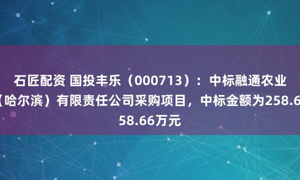 石匠配资 国投丰乐（000713）：中标融通农业发展（哈尔滨）有限责任公司采购项目，中标金额为258.66万元